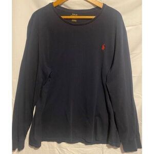 RALPH LAUREN POLO Men's XX-LARGE LONG Sleeve Shirt NAVY‎ BLUE